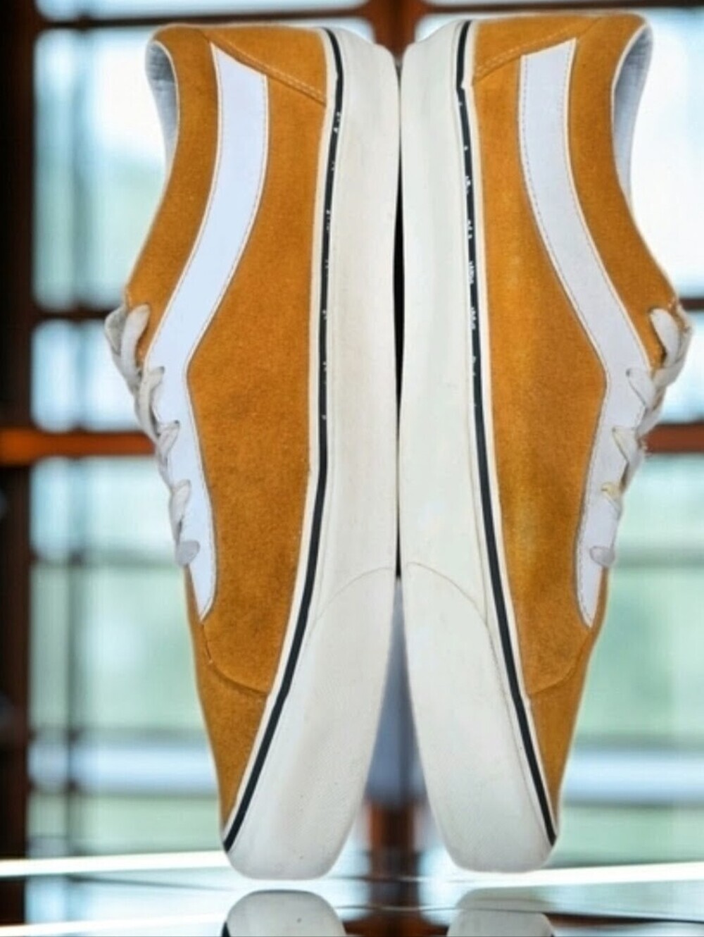 219 Vans Bold Ni Suede Low Top Sneakers Orange Zinna Men's Size 13 - Picture 2 of 14